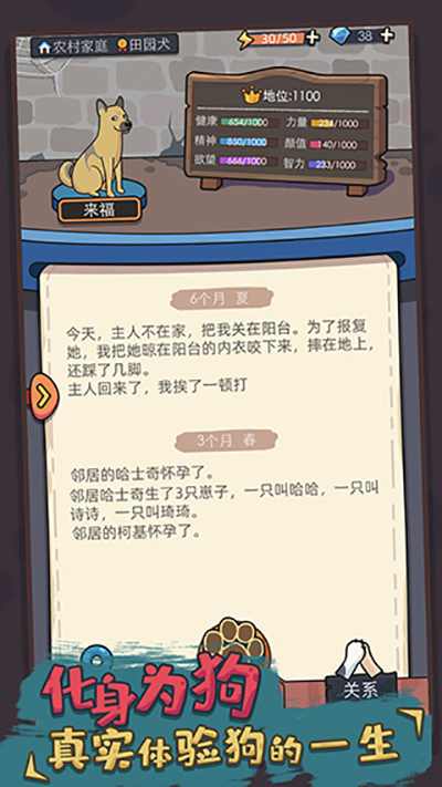 狗生模拟器无限体力无限钻石免广告vip最新版